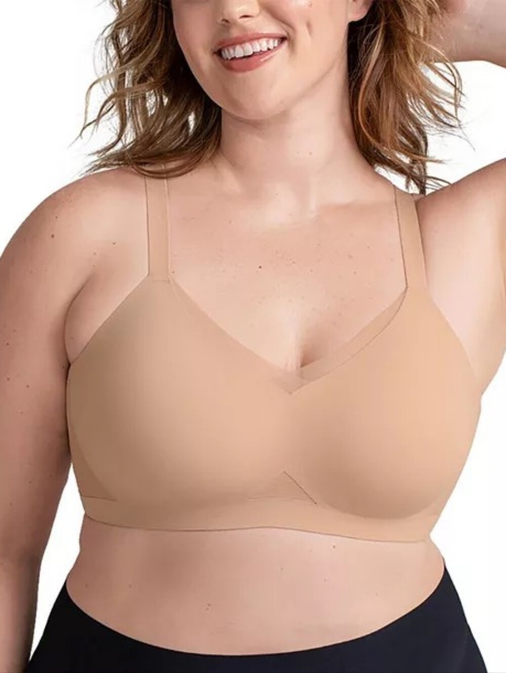 Honeylove LiftWear Crossover Bra Sand Wireless Smoothing Size XL 38D/DD